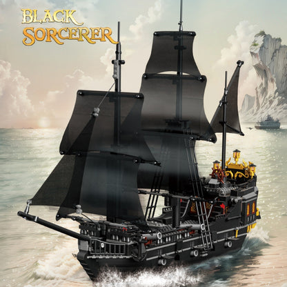 Puzzle Blocks Black Wizard Pirate Ship 1424pcs Small Particles Of Creative Puzzle Toys Collection Gift Goodies