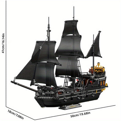 Puzzle Blocks Black Wizard Pirate Ship 1424pcs Small Particles Of Creative Puzzle Toys Collection Gift Goodies