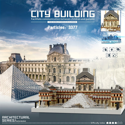 3500 Pcs French Louvre Building Model, 3D Puzzle Education Building Blocks set  for Teens and Adults