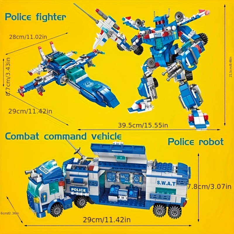 Department Car Building Blocks, City Patrol Police Toy, Vehicle Truck Action Figures Brick Toys For Children, Role-Play Toys For Boys