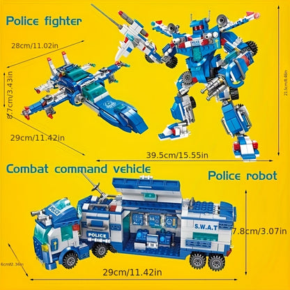 Department Car Building Blocks, City Patrol Police Toy, Vehicle Truck Action Figures Brick Toys For Children, Role-Play Toys For Boys