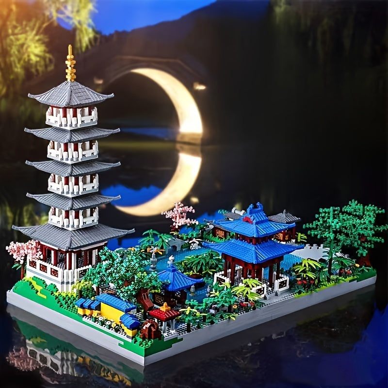 Hangzhou West Lake Architecture Building Blocks Kit, 2500+PCS, High-Difficulty ABS Construction Toy for Ages 6-8 Years Old, Ideal Christmas