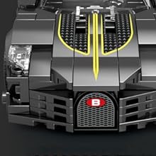 Reobrix 685 Bugatti La Voiture Noire Toy Car Building Blocks, Model Car Kit for Display and Collectible, Super Sport Car Building Toy for Bo
