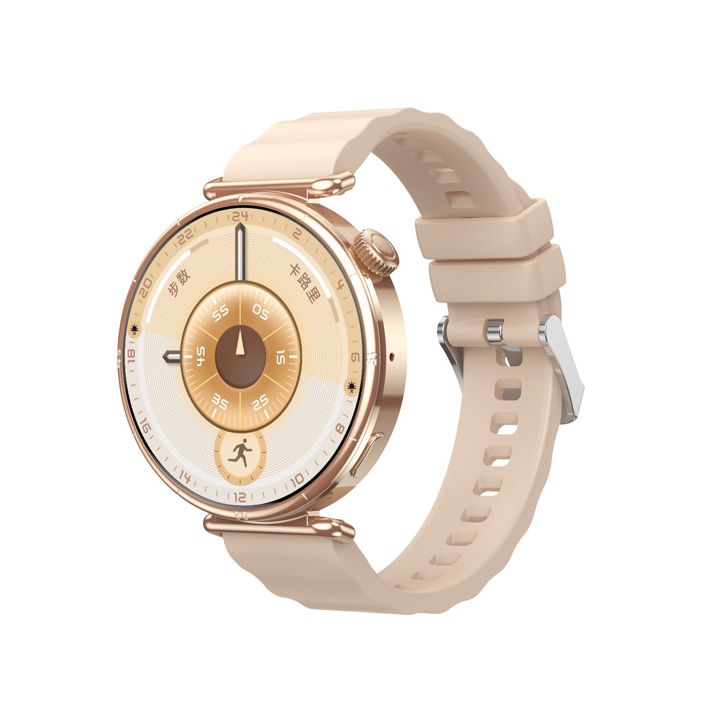 【#A2】Women's Luxury Round Screen Smart Watch, Multi-Function Health & Fitness Tracker, Silicone Strap Versatile Wristwatch