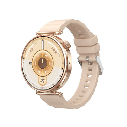 【#A2】Women's Luxury Round Screen Smart Watch, Multi-Function Health & Fitness Tracker, Silicone Strap Versatile Wristwatch