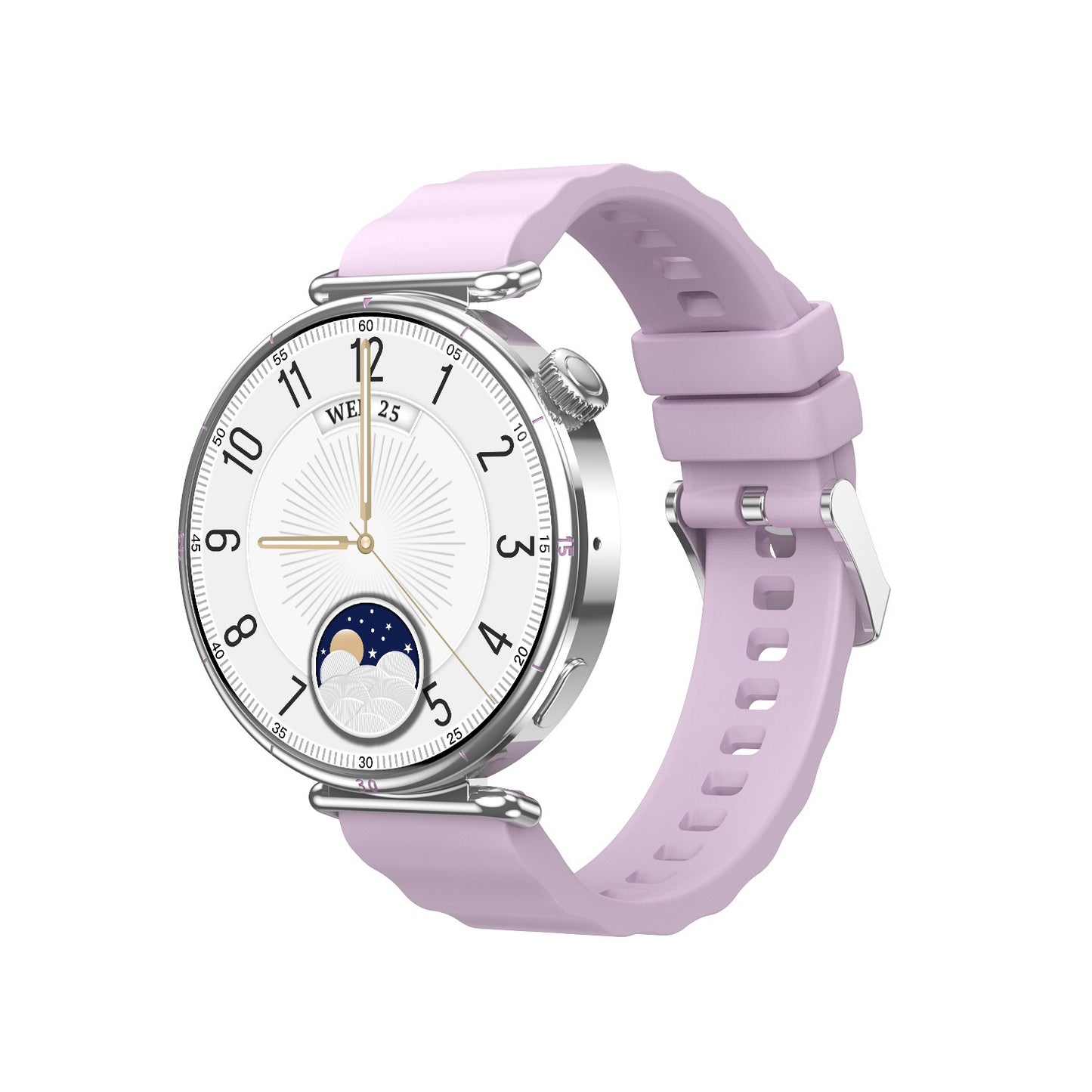 【#A2】Women's Luxury Round Screen Smart Watch, Multi-Function Health & Fitness Tracker, Silicone Strap Versatile Wristwatch