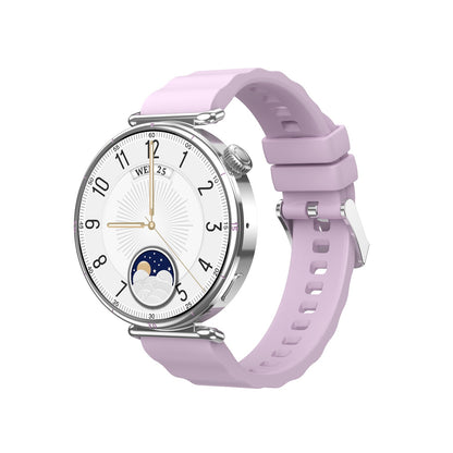 【#A2】Women's Luxury Round Screen Smart Watch, Multi-Function Health & Fitness Tracker, Silicone Strap Versatile Wristwatch