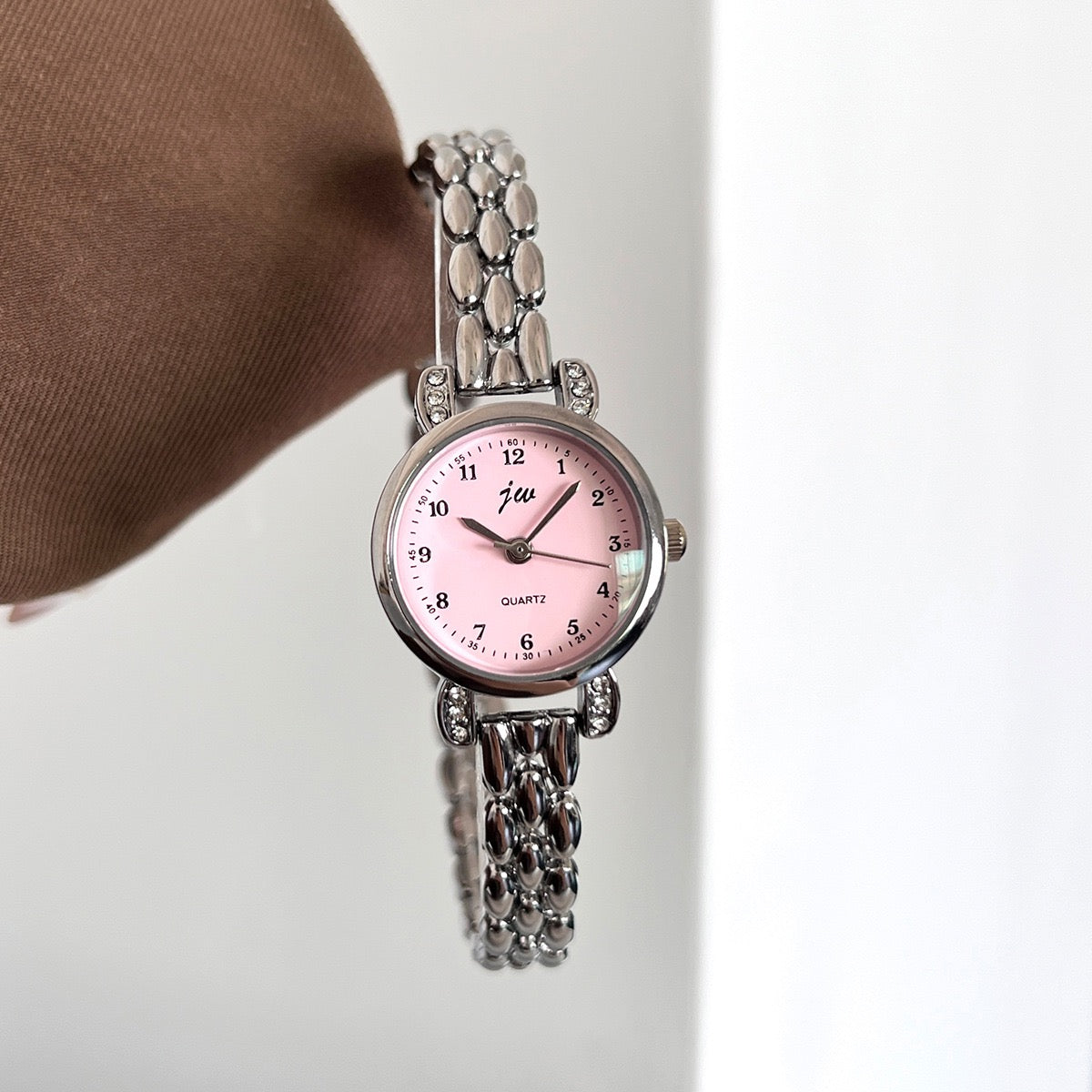 Women's Luxury Small Dial Bracelet Watch, Crystal-Embellished Thin Steel Band Minimalist Quartz Wristwatch, Elegant Versatile Timepiece