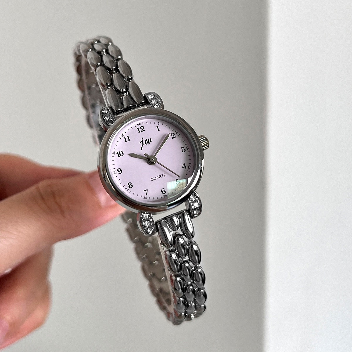 Women's Luxury Small Dial Bracelet Watch, Crystal-Embellished Thin Steel Band Minimalist Quartz Wristwatch, Elegant Versatile Timepiece