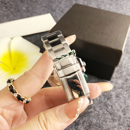 【#A16】Business Stainless Steel Band Quartz Wristwatch, Trendy Waterproof Versatile Timepiece