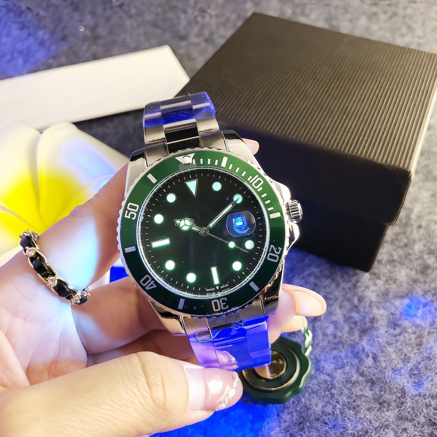 【#A16】Business Stainless Steel Band Quartz Wristwatch, Trendy Waterproof Versatile Timepiece