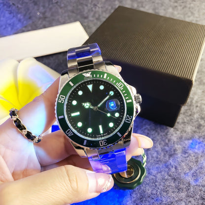 【#A16】Business Stainless Steel Band Quartz Wristwatch, Trendy Waterproof Versatile Timepiece