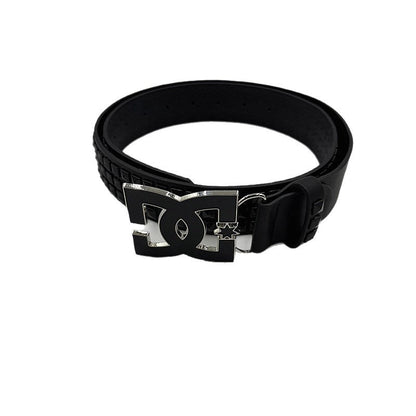 Streetwear Style Studded Letter Buckle Belt, Punk Rock Style Waist Strap, Unisex Versatile Belt