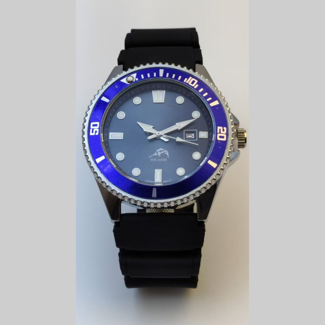Business Style Diver Men's Watch, Silicone Strap Waterproof Quartz Wristwatch