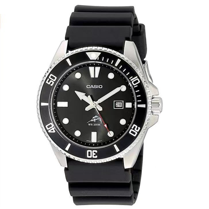 Business Style Diver Men's Watch, Silicone Strap Waterproof Quartz Wristwatch