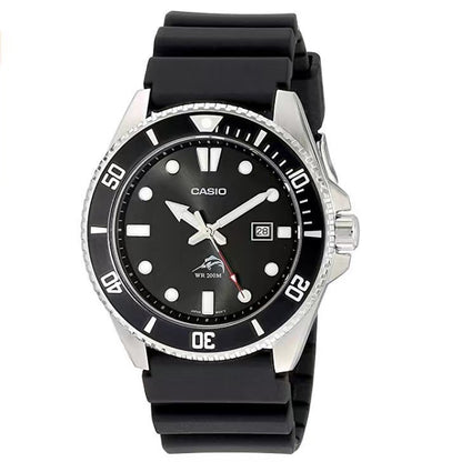 Business Style Diver Men's Watch, Silicone Strap Waterproof Quartz Wristwatch