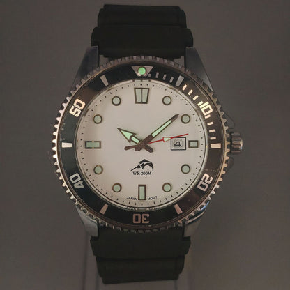 Business Style Diver Men's Watch, Silicone Strap Waterproof Quartz Wristwatch