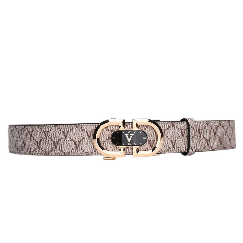 Luxury Printed Automatic Buckle Men's Belt, Business Casual Wear-Resistant Waist Strap, Fashion Versatile Gift Box Set