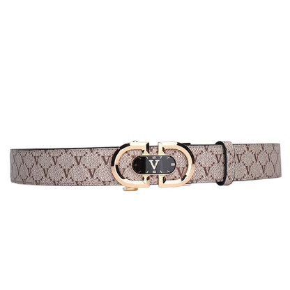 Luxury Printed Automatic Buckle Men's Belt, Business Casual Wear-Resistant Waist Strap, Fashion Versatile Gift Box Set