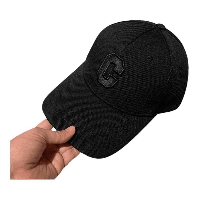 Korean Style Minimalist C Letter Embroidered Baseball Cap, Casual Versatile Peaked Cap, Face-Slimming Sunshade Couple Hat