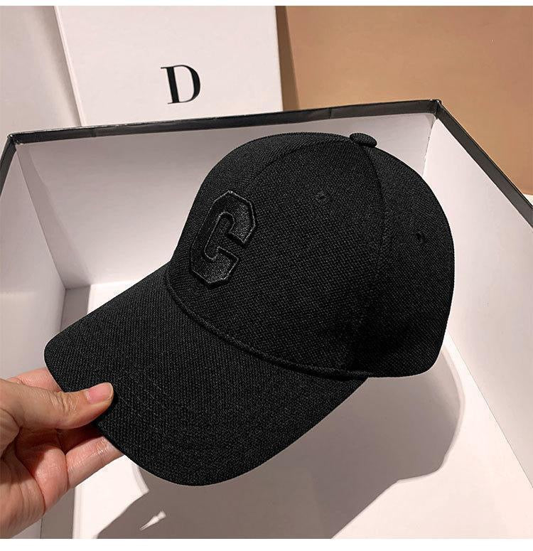 Korean Style Minimalist C Letter Embroidered Baseball Cap, Casual Versatile Peaked Cap, Face-Slimming Sunshade Couple Hat