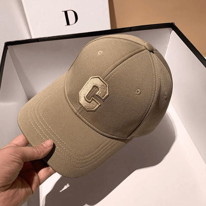 Korean Style Minimalist C Letter Embroidered Baseball Cap, Casual Versatile Peaked Cap, Face-Slimming Sunshade Couple Hat