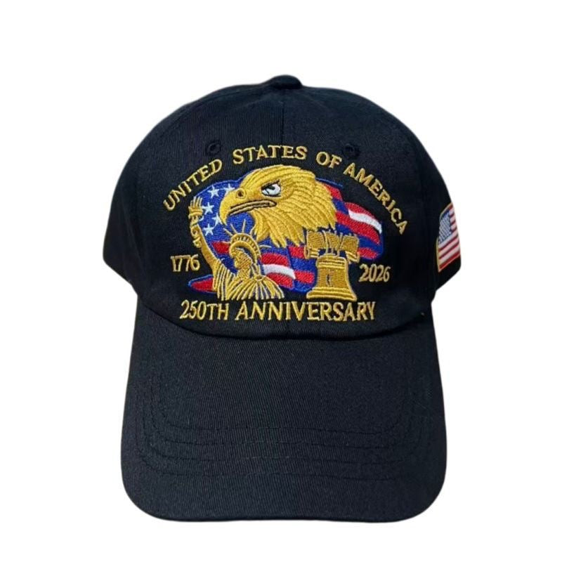 American Retro USA Eagle Embroidered Baseball Cap, Casual Versatile Peaked Cap, Commemorative Sunshade Couple Hat