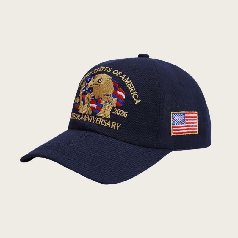 American Retro USA Eagle Embroidered Baseball Cap, Casual Versatile Peaked Cap, Commemorative Sunshade Couple Hat