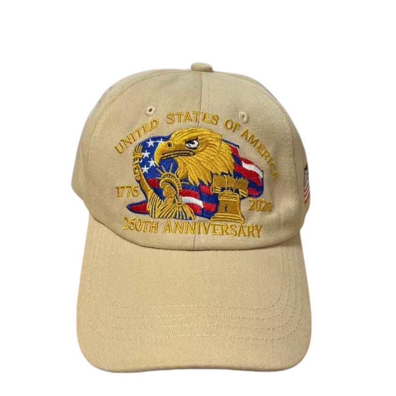 American Retro USA Eagle Embroidered Baseball Cap, Casual Versatile Peaked Cap, Commemorative Sunshade Couple Hat