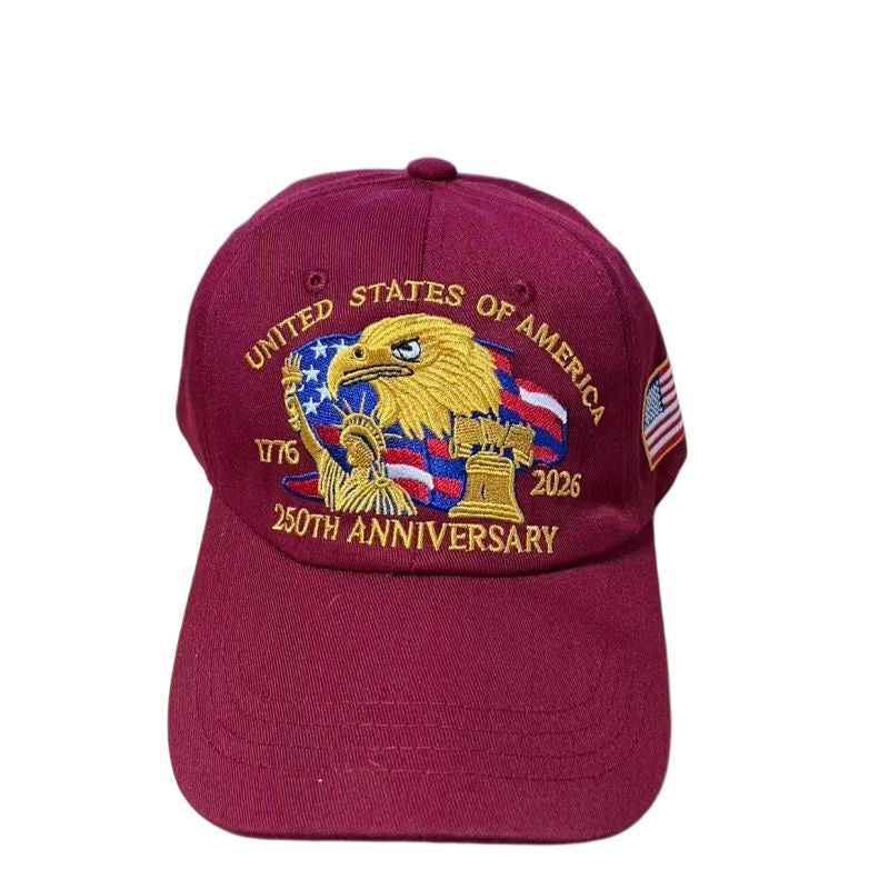 American Retro USA Eagle Embroidered Baseball Cap, Casual Versatile Peaked Cap, Commemorative Sunshade Couple Hat
