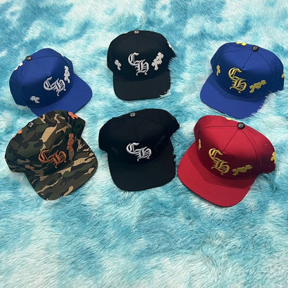 American Retro Cross Embroidered Flat-Brim Baseball Cap, Streetwear Gothic Letter Hip-Hop Hat, Unisex Versatile Trucker Hat