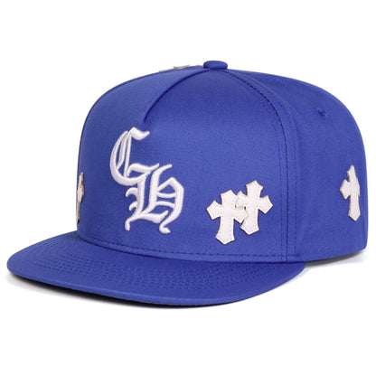 American Retro Cross Embroidered Flat-Brim Baseball Cap, Streetwear Gothic Letter Hip-Hop Hat, Unisex Versatile Trucker Hat
