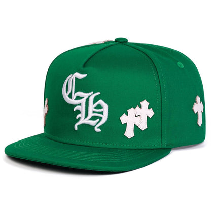 American Retro Cross Embroidered Flat-Brim Baseball Cap, Streetwear Gothic Letter Hip-Hop Hat, Unisex Versatile Trucker Hat