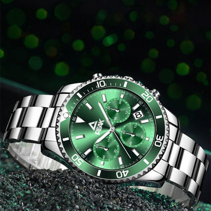 Classic Diver-Style Multi-Function Men's Quartz Watch, Luminous Waterproof Steel Band Wristwatch, Business Casual Versatile Sports Watch
