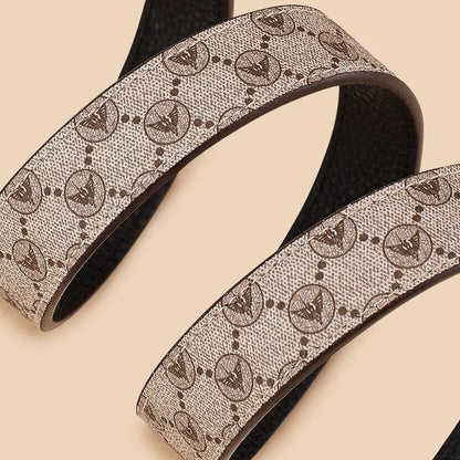 Women's Fashion Printed Automatic Buckle Belt, Simple Flower Buckle Versatile Casual Strap, Decorative Belt for Jeans