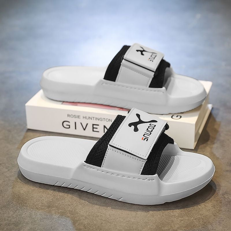 Summer Trendy Adjustable Slide Sandals, Mesh Breathable Thick-Sole Slides, Non-Slip Outdoor Casual Slippers