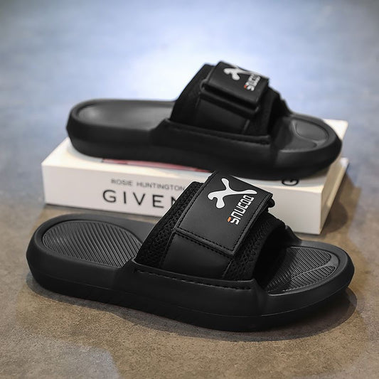 Summer Trendy Adjustable Slide Sandals, Mesh Breathable Thick-Sole Slides, Non-Slip Outdoor Casual Slippers