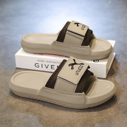 Summer Trendy Adjustable Slide Sandals, Mesh Breathable Thick-Sole Slides, Non-Slip Outdoor Casual Slippers