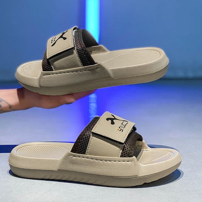 Summer Trendy Adjustable Slide Sandals, Mesh Breathable Thick-Sole Slides, Non-Slip Outdoor Casual Slippers