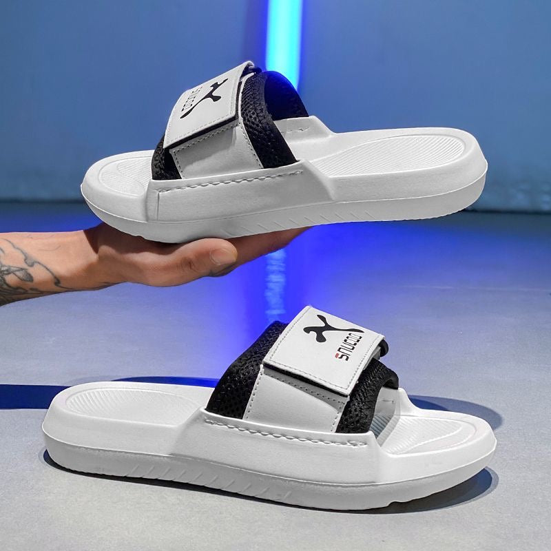 Summer Trendy Adjustable Slide Sandals, Mesh Breathable Thick-Sole Slides, Non-Slip Outdoor Casual Slippers