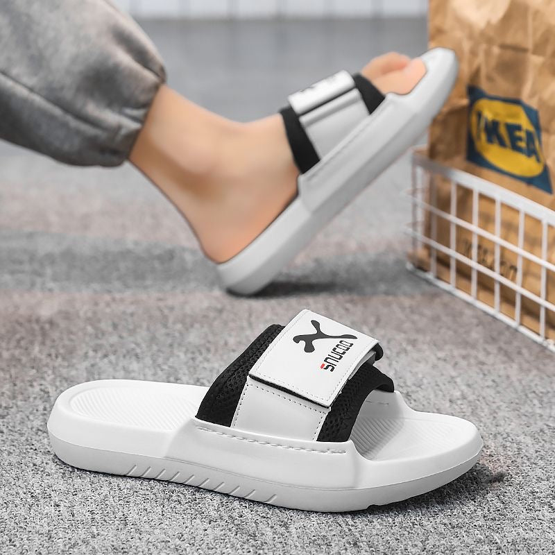 Summer Trendy Adjustable Slide Sandals, Mesh Breathable Thick-Sole Slides, Non-Slip Outdoor Casual Slippers