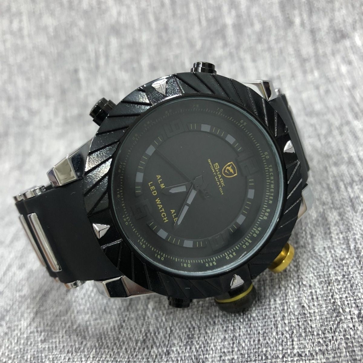 Outdoor Multi-Function Men's Sports Watch, Waterproof Shockproof LED Digital Watch, Trendy Large Dial Quartz Wristwatch