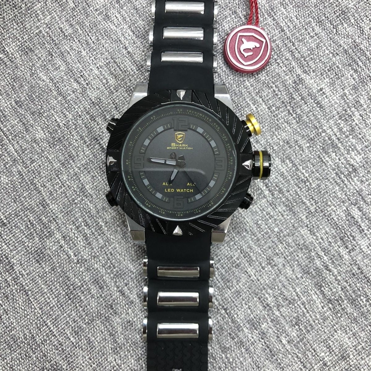 Outdoor Multi-Function Men's Sports Watch, Waterproof Shockproof LED Digital Watch, Trendy Large Dial Quartz Wristwatch