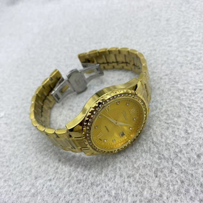 Full Gold Diamond-Encrusted Men's Automatic Mechanical Watch, Business Steel Band Waterproof Wristwatch, Luxury Versatile Timepiece