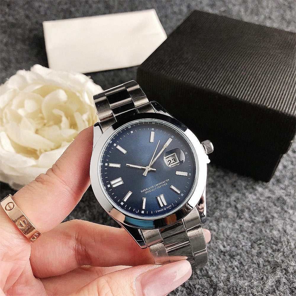 Classic Business Men's Quartz Watch, Minimalist Date Steel Band Wristwatch, Luxury Versatile Waterproof Timepiece