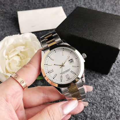 Classic Business Men's Quartz Watch, Minimalist Date Steel Band Wristwatch, Luxury Versatile Waterproof Timepiece