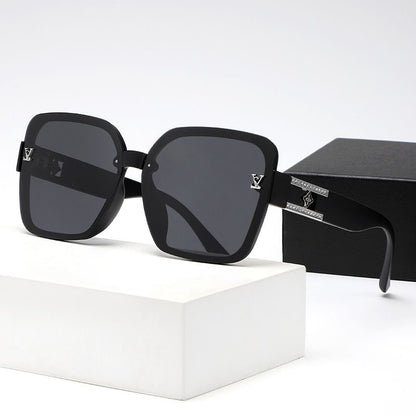Oversized Square Sunglasses with Rhinestone Details, Luxury UV Protection Shades, Face-Flattering Eyewear