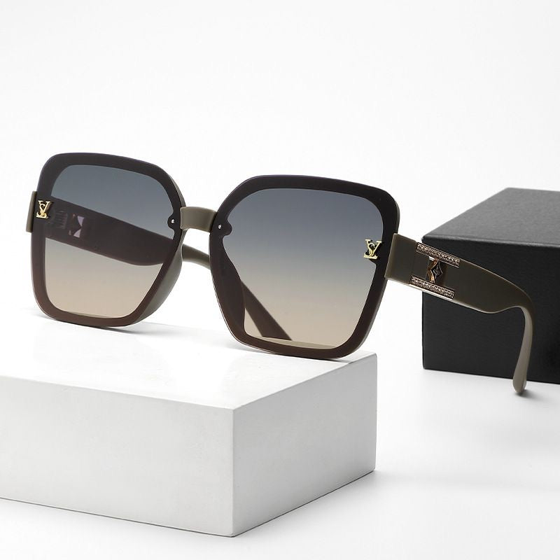 Oversized Square Sunglasses with Rhinestone Details, Luxury UV Protection Shades, Face-Flattering Eyewear