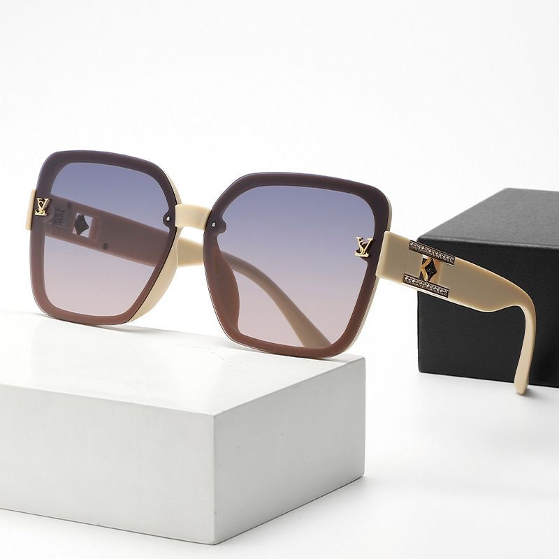 Oversized Square Sunglasses with Rhinestone Details, Luxury UV Protection Shades, Face-Flattering Eyewear