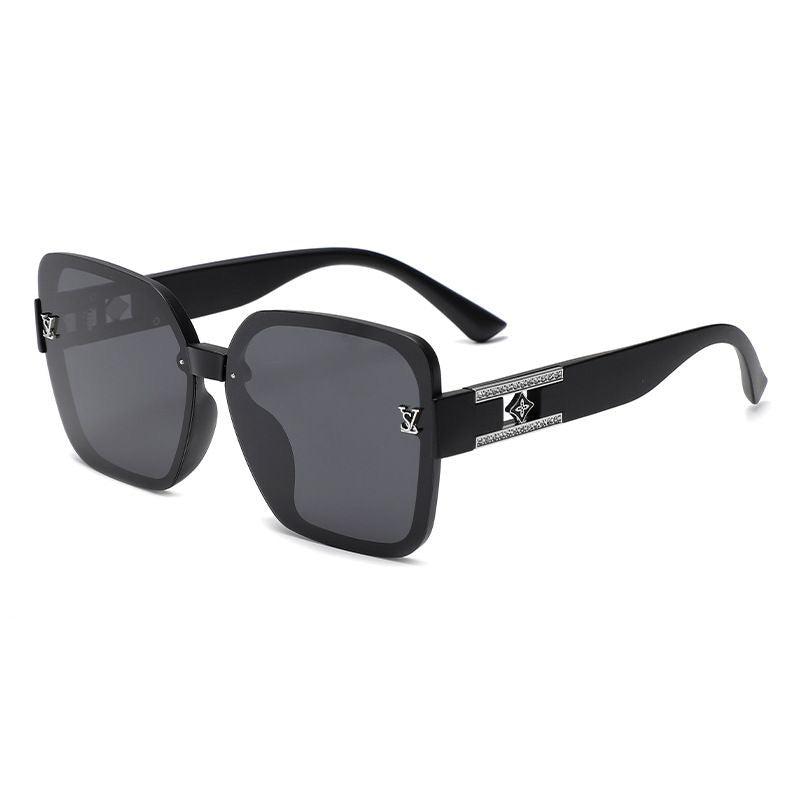 Oversized Square Sunglasses with Rhinestone Details, Luxury UV Protection Shades, Face-Flattering Eyewear